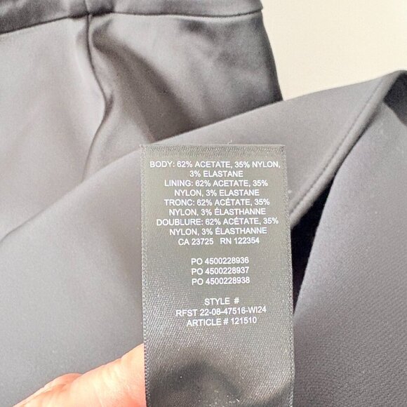 Aritzia Ten by Babaton Aphrodite Satin Dress Off Shoulder Black Size 8 - Picture 10 of 10